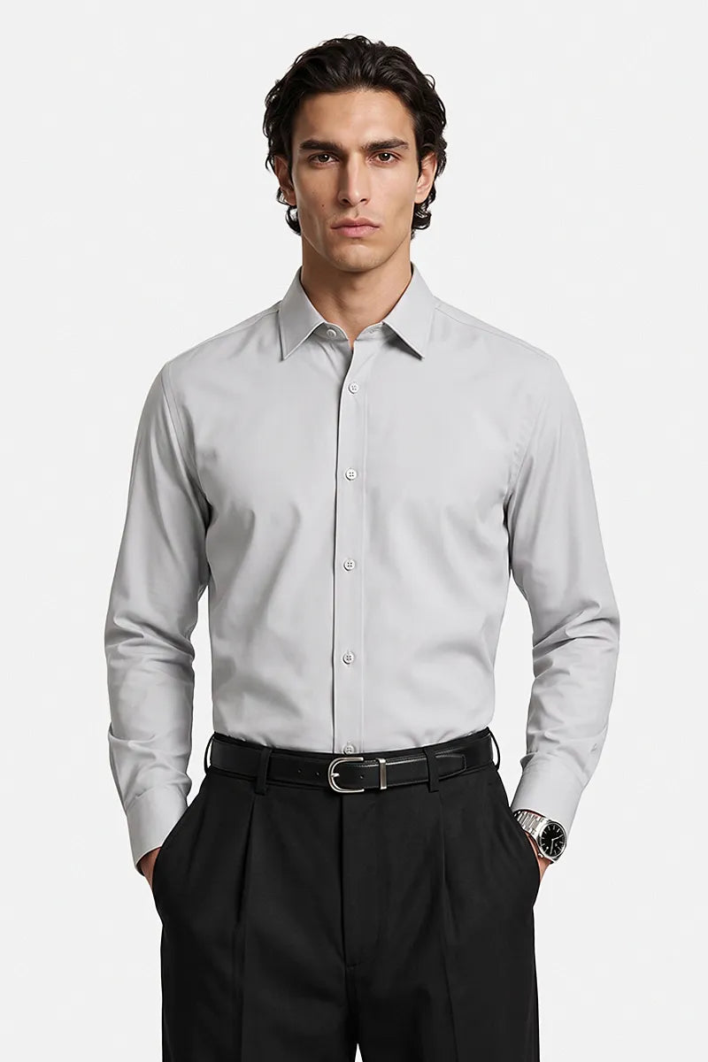 (Sample) Regular Fit Light Grey Shirt