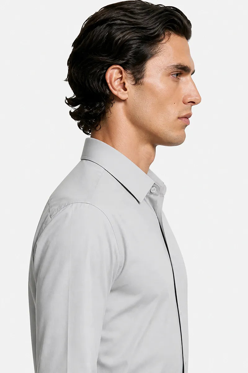 (Sample) Regular Fit Light Grey Shirt