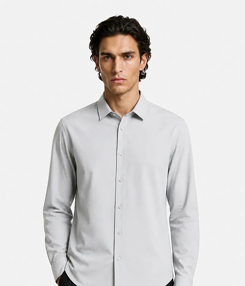 (Sample) Regular Fit Light Grey Shirt