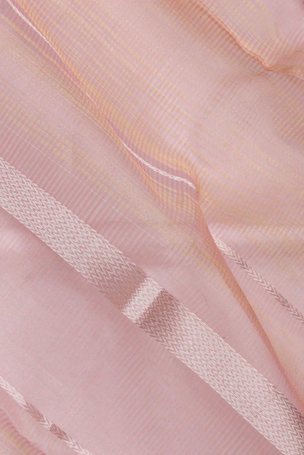 (Sample) Golden Peach Maheshwari Silk Saree